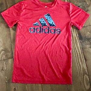 adidas Red Kids Shirt with Black Logo